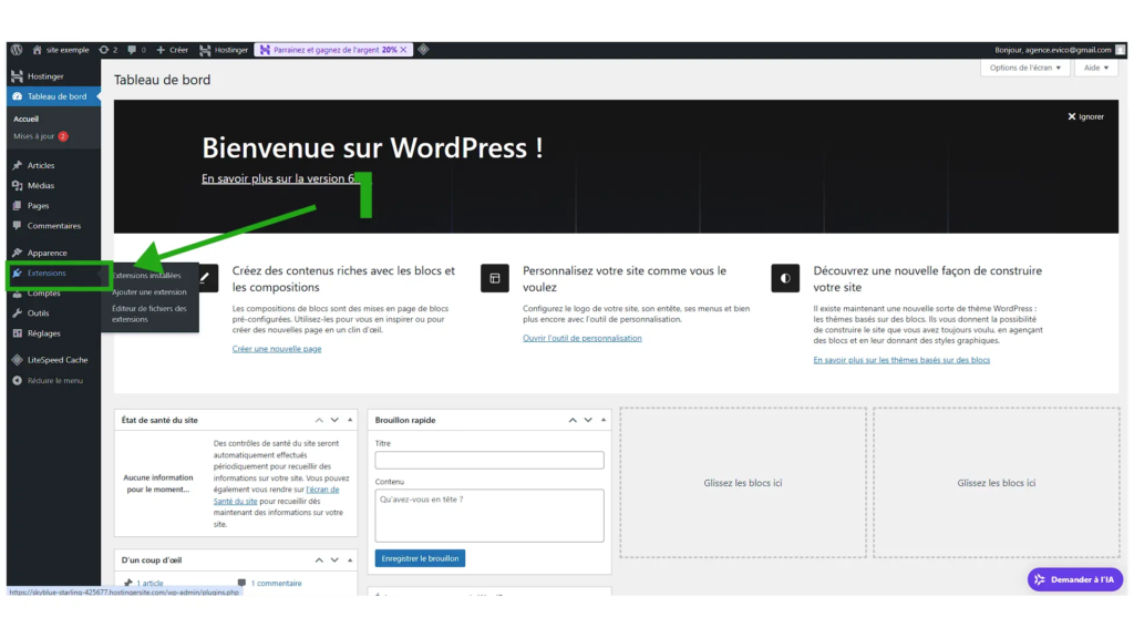 connexion site wordpress 3 site exemple