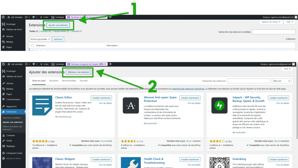 connexion site wordpress 4 site exemple