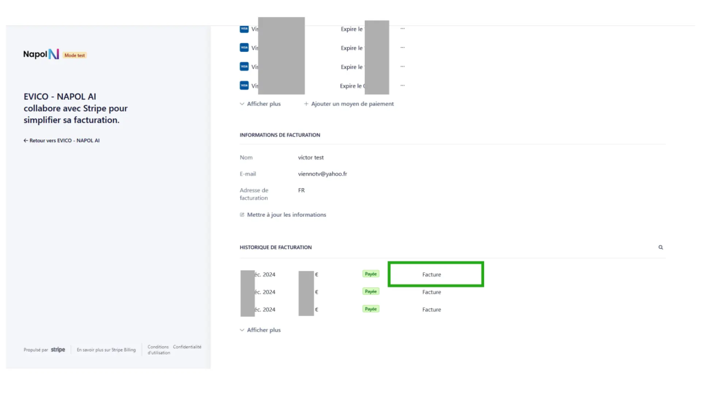 trouver facture napol ai